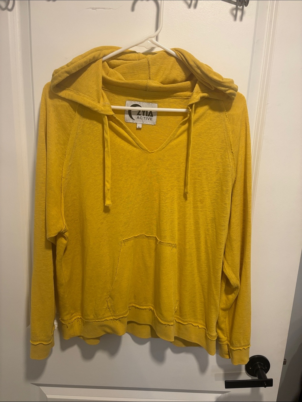 ZYIA Yellow Hooded Pullover Sweatshirt